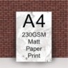 A4 230gsm Matt Print